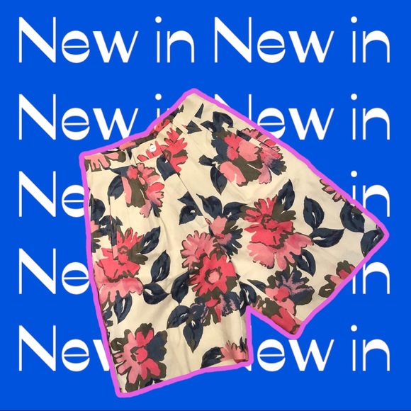 Collection Point of View floral linen shorts sz 4 (B07) - Picture 3 of 8